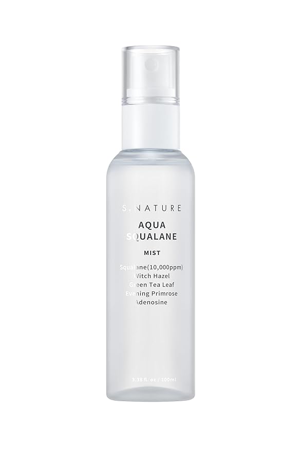 AQUA SQUALANE MIST, Vegan, Face Spray, Light-weight Face Moisturizer, Hydrating Mist for Glow Skin, Green Tea Extract for soothe skin, Korean Skincare (100ml, 3.38 fl oz.)