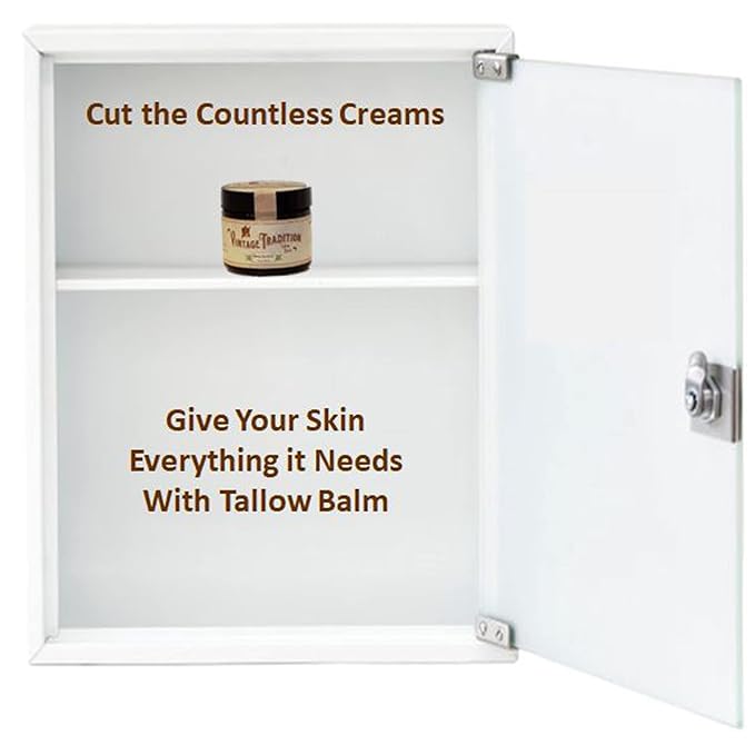 Vintage Tradition Beef Tallow All Purpose Balm - Healing, Hydrating Spice Oils Skin Care Salve Replaces Body Lotion, Hand Cream, More - Essential Oil, Olive Oil, and Grass-Fed Tallow, 2 fl. oz.