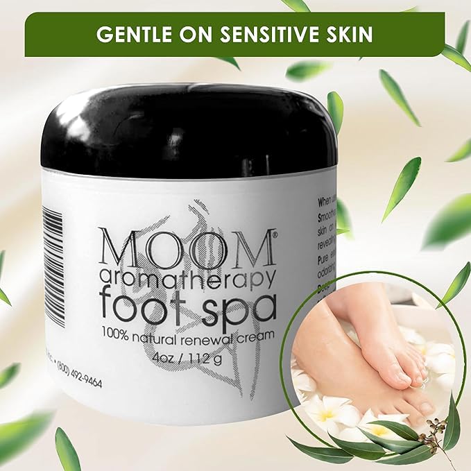 MOOM Foot Spa Cream – 100% Natural Foot Renewal, foot cream infused with Essential Oils for Soft, Smooth Feet, Aromatherapy Moisturizer for Dry, Cracked Heels,Feet,Knees,Elbows,Hands