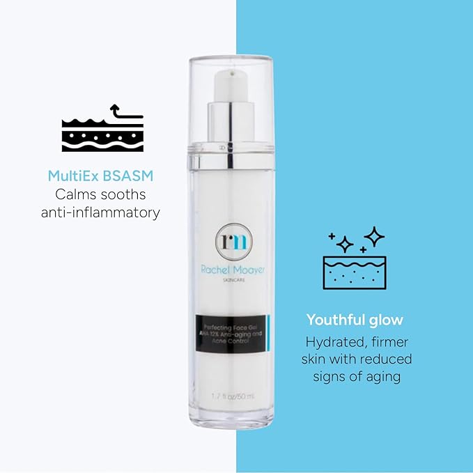 Rachel Moayer Perfecting Face Gel, Acne & Rosacea Care, Eczema Relief Cream, Anti Aging, Sensitive Skin Care, Control Gel for Men & Women