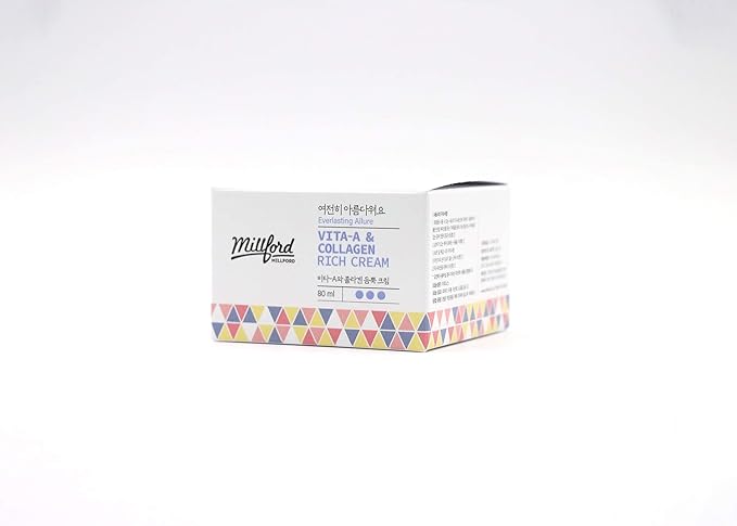 Vita A & Collagen Rich Cream 80ml/2.7 Oz, Fish/Marine Collagen, Face Cream, Anti Aging, Facial Moisturizer, Wrinkes, Fine Lines, Retinyl Palmitate, Korean Skincare