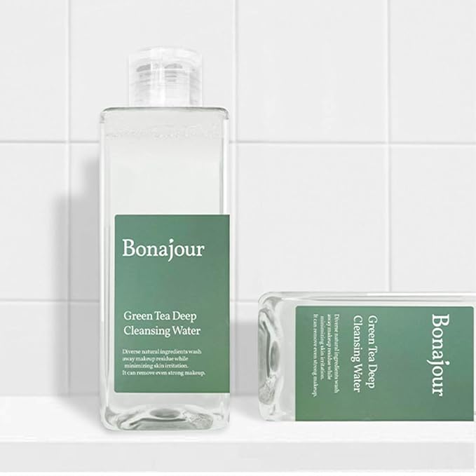 BONAJOUR] Vegan Green Tea Deep Cleansing Water and Natural Makeup Removing Tonic, Remover Solution 7.03 Fl.Oz