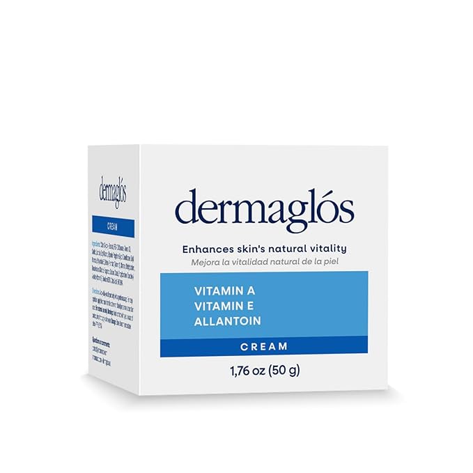 Dermaglos Moisturizing Cream | Vitamin A (Retinoids), Vitamin E & Allantoin | Rich Moisturizer for Wrinkles, Stretch Mark Prevention, Tattoo Aftercare, Scar cream, Hydration for Smooth Skin | 1,76 oz