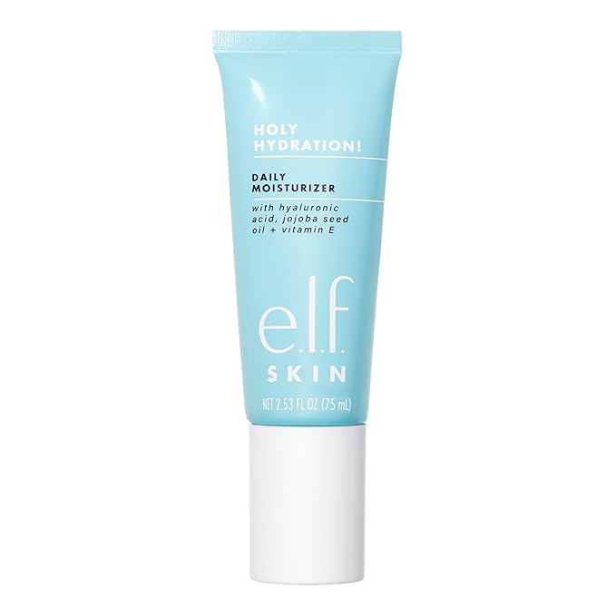 e.l.f. SKIN Holy Hydration! Daily Hydration Moisturizer, Ultra-Hydrating Formula, Infused with Aloe, Jojoba Oil & Shea Butter, Vegan & Cruelty-Free, 2.53 Fl Oz