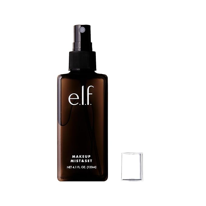 e.l.f. Makeup Mist & Set - Large Lightweight, Long Lasting, All-Day Wear Revitalizes, Refreshes, Hydrates, Soothes Infused with Aloe, Green Tea and Cucumber 4 Fl Oz