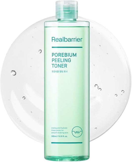 Real Barrier | Porebium Peeling Toner | Face Toner for Blackhead Control | Dead Skin Cells Exfoliator for Sensitive Skin | No Sebum Solution for Oily Skin | Korean Skincare |10.31 fl oz (305ml)