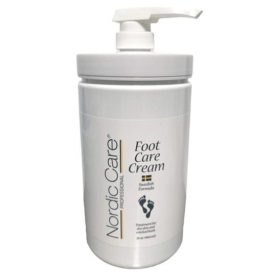 Foot Cream by Nordic Care for dry skin and cracked heels, 32oz with pump