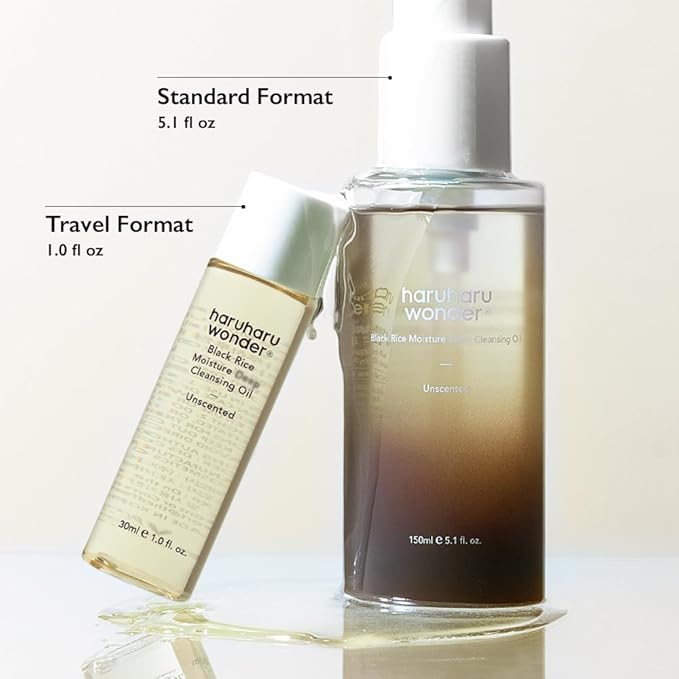 HARUHARU wonder Black Rice Moisture Cleansing Oil, 5.1 fl oz, Double Cleansing, Daily Makeup remover, Pore Oil Cleanser, Korean Skincare for sensitive, normal and Oily Skin