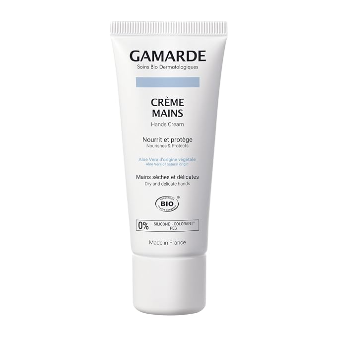 Gamarde Hand Cream - Enriched Hand Lotion with Aloe Vera and Sunflower Oil for Dry, Delicate Skin - Shea Butter Lotion with Vitamin E - 1.41 oz
