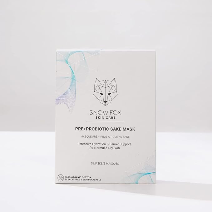 Snow Fox Skincare Pre+Probiotic Sake Mask to Brighten and Evens Out Skin Tone