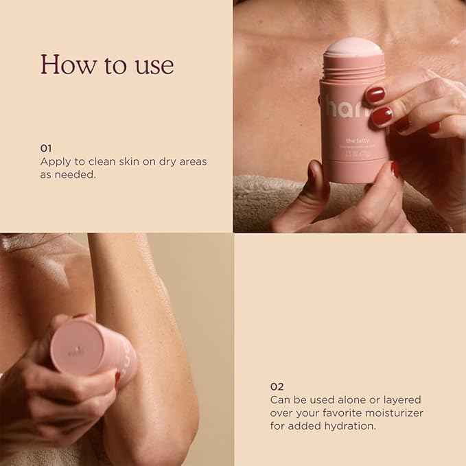 HANNI Fatty Body Moisturizer Stick with Fatty Acids, Travel Size Friendly Solid Lotion for Plumping and Hydration, Fragrance-Free and Safe for Sensitive Skin, 2.5 oz