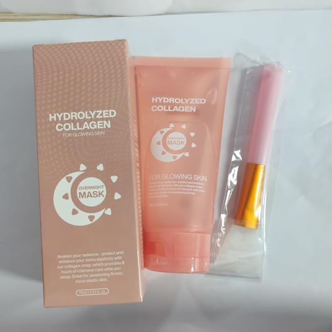 Overnight Collagen Face Mask 75g – Hydrating Peel-Off Sleep Mask for Smooth, Dewy Skin with Niacinamide and Glycerin (1PC)