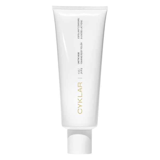 Lactic Acid Foaming Body Polish – Exfoliating Body Wash with Chemical & Physical Smoothers – Includes Glycerin Hydration, Mandelic Acid & Volcanic Pumice. Fragrance-Free, 11 fl oz