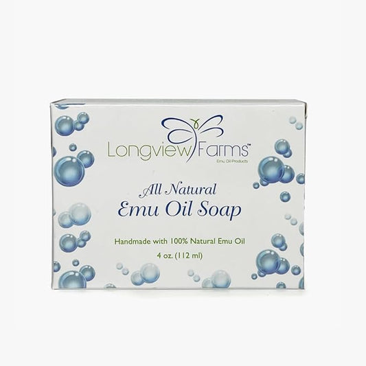 Longview Farms® Emu Oil Soap - Gentle Cleansing Bars for Sensitive Skin - Soap Bars with Emu Oil and More for Smooth, Healthy Skin (Colloidal Oatmeal)