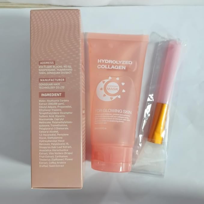 Overnight Collagen Face Mask 75g – Hydrating Peel-Off Sleep Mask for Smooth, Dewy Skin with Niacinamide and Glycerin (1PC)