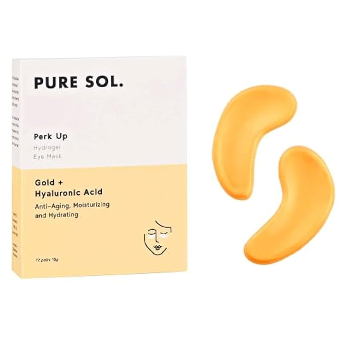 PURE SOL Hydrogel Gold Under Eye Mask - Hyaluronic Acid, Retinol - Anti-aging, Moisturizing and Hydrating - 12 Pairs | Eye Patches for Puffy eyes, Dark Circles - Gifts for Women. Gifts for Mom