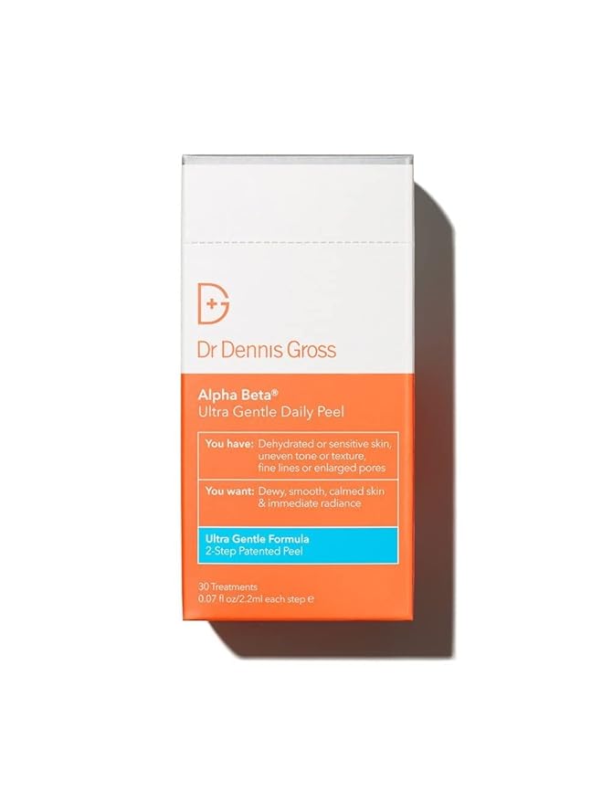 Dr. Dennis Gross Alpha Beta Ultra Gentle Daily Peel: for Dehydrated or Sensitive Skin, Uneven Tone or Texture, Fine Lines or Enlarged Pores (30 Treatments)