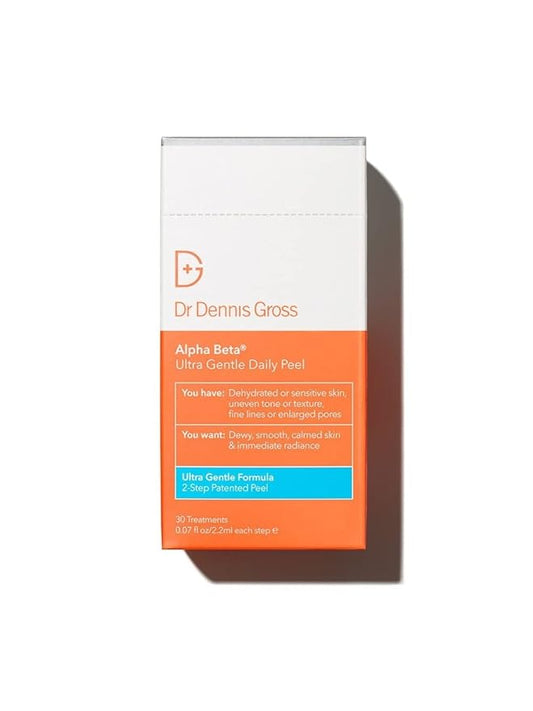 Dr. Dennis Gross Alpha Beta Ultra Gentle Daily Peel: for Dehydrated or Sensitive Skin, Uneven Tone or Texture, Fine Lines or Enlarged Pores (30 Treatments)