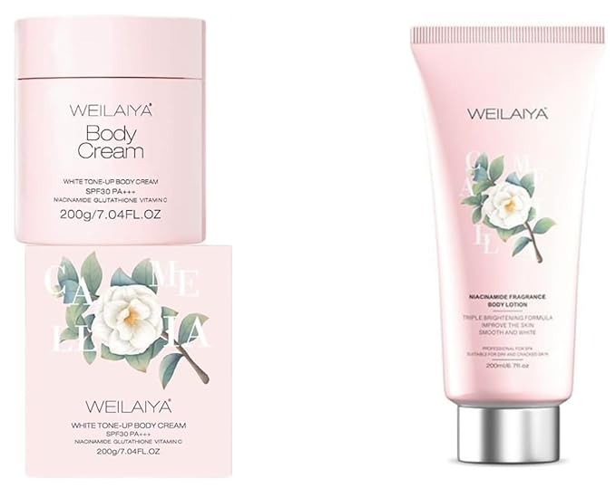 Camellia Flower Extract Face Body Cream Tone-Up SPF30 PA+++ & Niacinamine Fragrance Body Lotion Brightening, Anti Aging, Moisturing