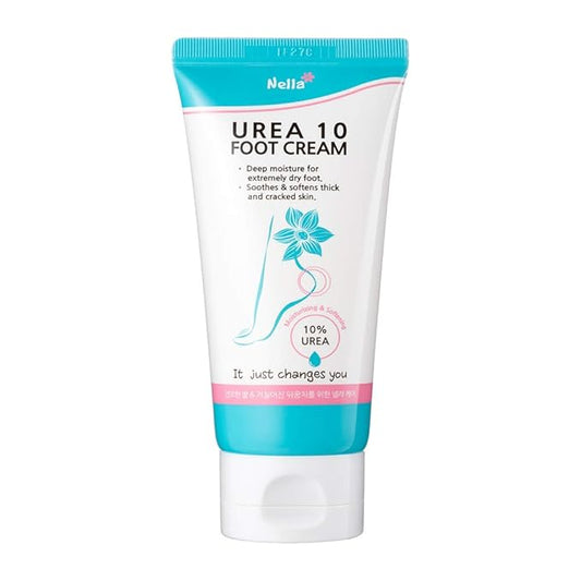 Nella Urea 10 Foot Cream, Callus Remover, Urea 10%, Foot Repair Therapy, Moisturizes and Rehydrates Thick, Cracked, Rough, Dead and Dry Skin, Gently Exfoliates, Korean Beauty, 100 gram