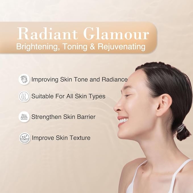 YoungMe Radiant Glamour Korean Sheet Mask – Rejuvenating & Hypoallergenic Facial Mask for All Skin Types | 25g x 6 Sheets