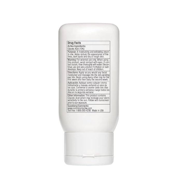 CONTROL CORRECTIVE Gly Lotion 10%, 2.5 Oz - An Exfoliating Facial Moisturizer To Help Reduce Rough Dry Spots, Smooth Wrinkles And Improve Skin Texture, Super Smoothing, Gentle Exfoliation, Softens