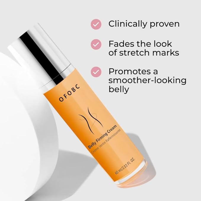 OFOBC B Flat Belly Firming Cream – B Flat Skin Tightening & Toning for Stomach, Waist & Hips, Reduces Cellulite Appearance, Improves Elasticity – All Skin Types (3.52 Fl. OZ).