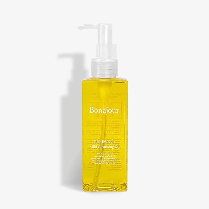 BONAJOUR] Vegan beauty Rice Bran 90% Natural Deep Cleansing Oil - Best Multi Makeup Remover For Sensitive Oily Dry Combination Skin 6.7 Fl.oz