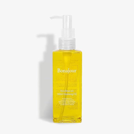 BONAJOUR] Vegan beauty Rice Bran 90% Natural Deep Cleansing Oil - Best Multi Makeup Remover For Sensitive Oily Dry Combination Skin 6.7 Fl.oz