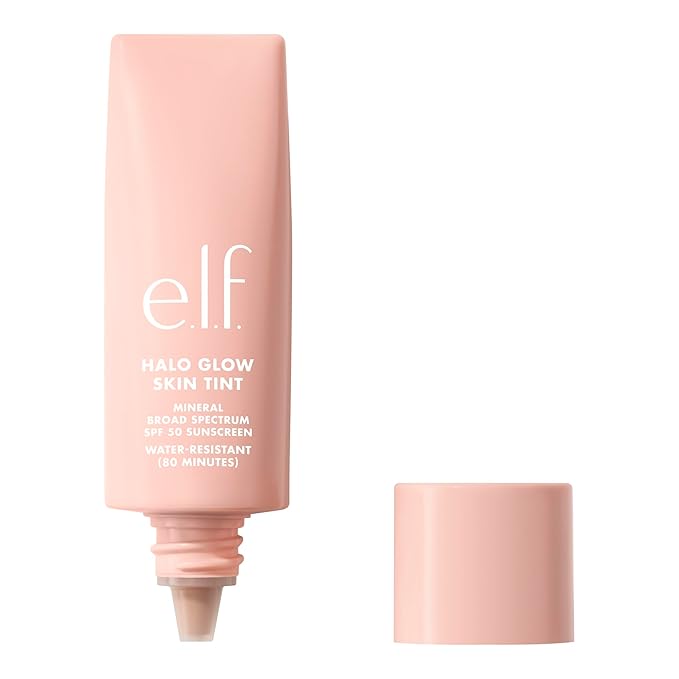 e.l.f. Halo Glow Skin Tint SPF 50, Tinted Moisturizer For Light, Buildable Coverage, Creates A Natural Glow, Vegan & Cruelty-Free, 11 Tan Warm