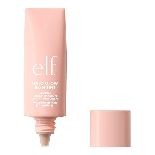 e.l.f. Halo Glow Skin Tint SPF 50, Tinted Moisturizer For Light, Buildable Coverage, Creates A Natural Glow, Vegan & Cruelty-Free, 11 Tan Warm
