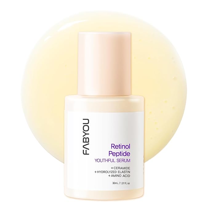 Retinol Peptide Youthful Serum 1.01 fl oz - Anti-Aging, Hydrating & Firming for Wrinkles & Dark Spots, Gentle Retinol Serum for Face, Day & Night Korean Skincare