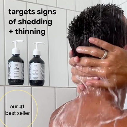 BondiBoost HG Anti-Thinning Shampoo Conditioner Set [16.90 fl oz each], Clinically Tested to Promote Fuller + Thicker-Looking Hair for Women & Men, Procapil, Redensyl & Rosemary Formula, Sulfate-Free