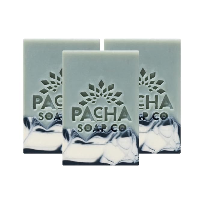 Pacha Soap Co. Bar Soap, Vanilla & Sage, 4 oz, 3-Pack (12 oz Total) - Premium, Hydrating, Moisturizing, Face Wash, Hand Cleanser, Body Wash, Handcrafted in the USA