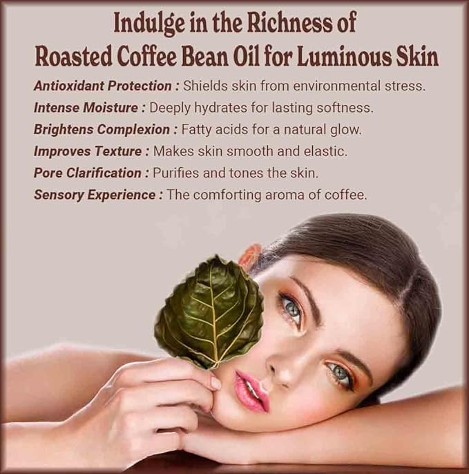Natural Born Oils Roasted Coffee Bean Oil, 8oz, Organic, Cold-Pressed, Vitamin-Rich, Skin Radiance Enhancer, Hair Conditioner