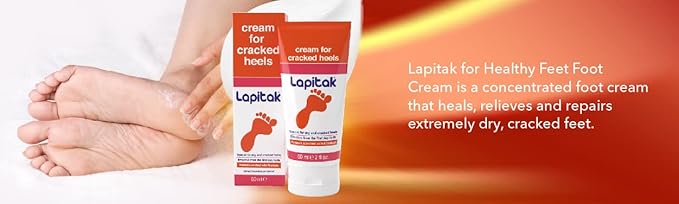 Lapitak Cracked Heel Treatment Foot Cream Dry Feet Lotion for Extremely Dry Skin Foot Scrubber Dead Skin Remover Athletes Foot Treatment Fast Cracked Heel Repair Healthy Feet Sensitive Skin 2 Oz.