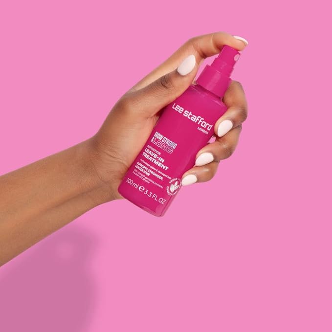 Lee Stafford Hair Growth Leave In Treatment Spray | Grow Strong & Long Collection - Best Conditioner Mist for Dry, Damaged, Frizzy Hair, Detangler, Men & Women, 3.3 Fl Oz