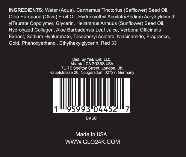 GLO24K Cream with 24k Gold, Retinol, Vitamins, and Hyaluronic Acid. Optimally Hydrate your Skin while you sleep. (Cherry (Collagen Cream))