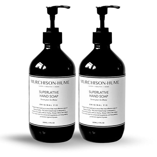 Murchison-Hume Original Fig Superlative Hand Soap, 2-Pack | Clean Luxury Hand Wash for Kitchen or Bathroom | Non-Toxic, Moisturizing & Counter-Worthy Pump Bottles | 2 x 17oz