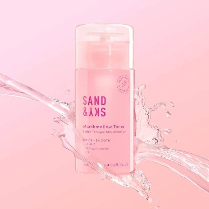 Sand & Sky Australian Essentials Brightening Toner with Niacinamide & Glycolic Acid - Marshmallow Extract Essence, Exfoliates & Strengthens Skin, 4.2 fl oz