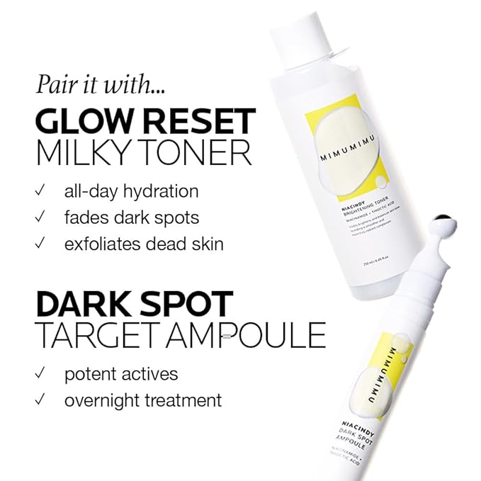 MIMUMIMU Dark Spot Remover Serum for Face | Korean Clinic Skincare - Thioctic Acid 0.01% & Niacinamide 5% | Spot Treatment for Melasma, Hyperpigmentation, Discoloration, Acne Scars | Pack of 2
