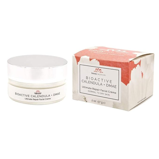 Bioactive Calendula + DMAE Ultimate Repair Face Cream – With Hyaluronic Acid, Rooibos & Rose – Moisturizer for Normal to Dry Skin – Vegan, Non-GMO, Gluten-Free, Soy-Free – 2 oz