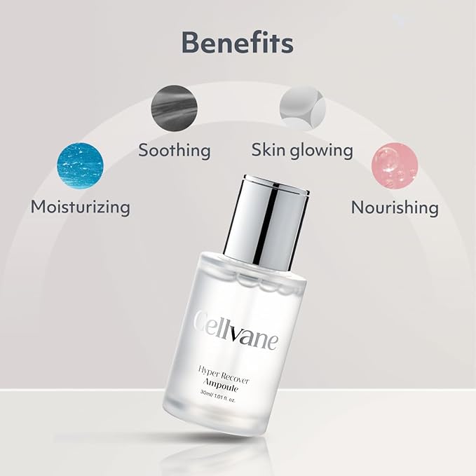 Cellvane PDRN Hyper Recover Ampoule (1.01 fl oz) -High Purity Salmon DNA PDRN Ampouls Korean Skin Care for Anti aging &Sensitive Skin, Hyaluronic Acid & Collagen for Deep Hydration