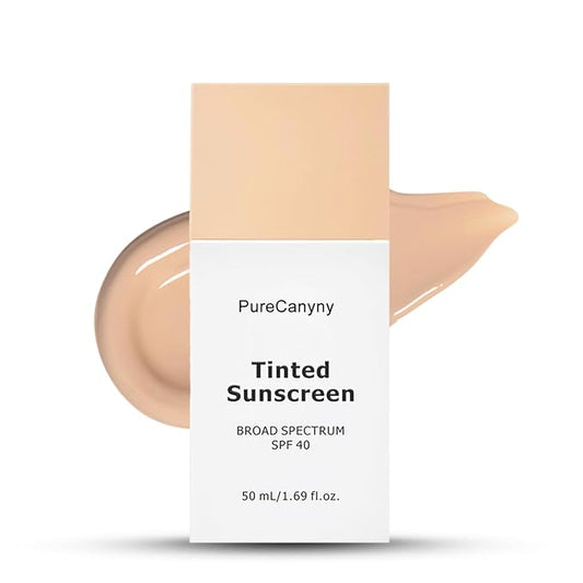 Daily Tinted Sunscreen SPF 40,Airy-Light Tinted Moisturizer with Broad Spectrum SPF 40,Lightweight,Daily Hydrating Fluid for Natural Coverage，Ti-nted Sunscreen Anti-Aging,Travel-Size Skin Care Makeup