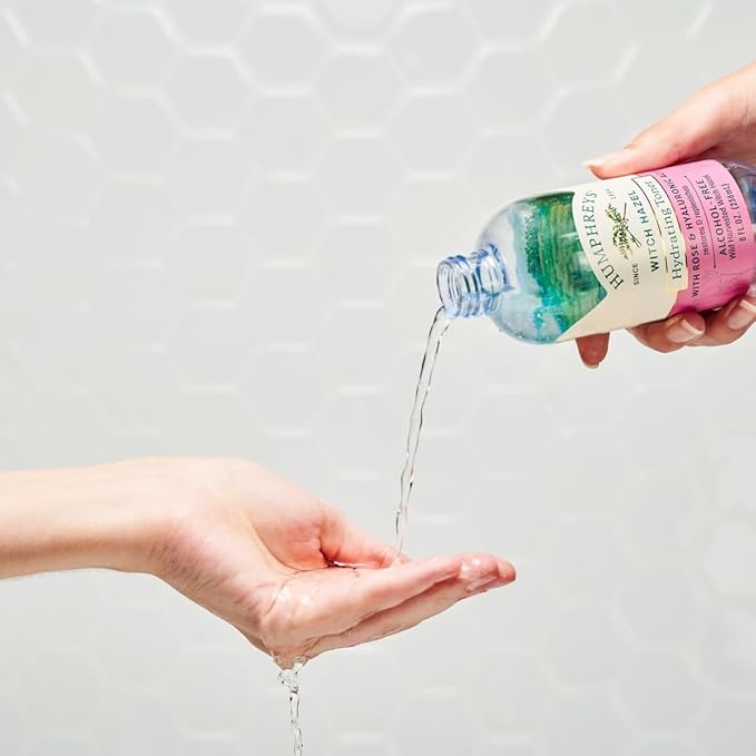 Humphreys Witch Hazel Hydrating Toner | Wild Harvested Witch Hazel & Rose | Natural, Alcohol-Free Formula | Balancing & Hydrating | Clears Pores | 8 Fl Oz