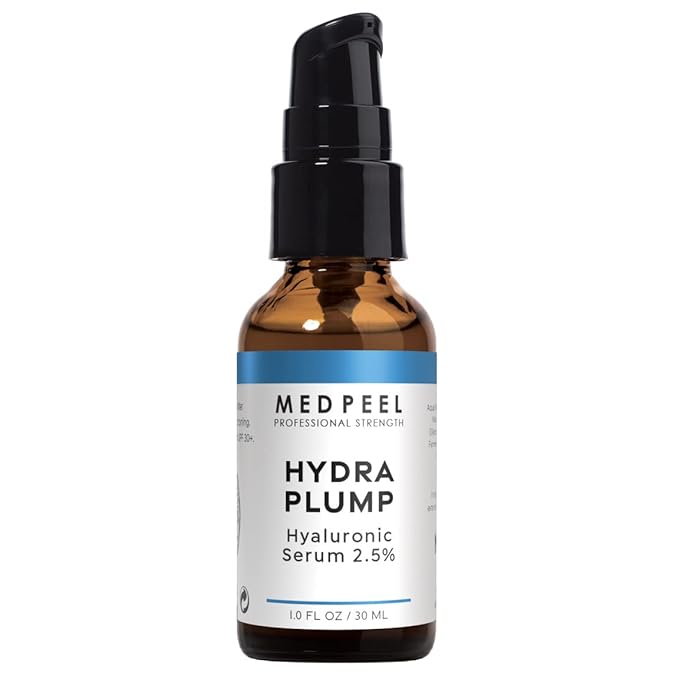 MedPeel Hydra-Plump Hyaluronic Acid Serum 2.5%, Lightweight Face Serum, Deep Hydration for Aging Dry Skin and Healthy Glow, 1.0 fl oz
