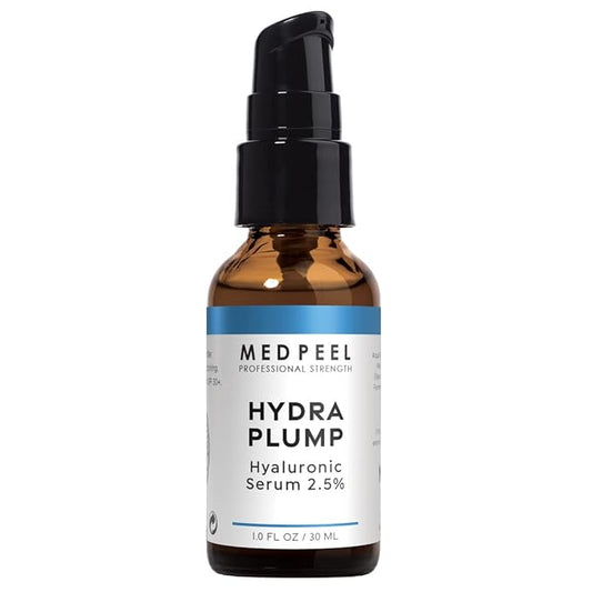MedPeel Hydra-Plump Hyaluronic Acid Serum 2.5%, Lightweight Face Serum, Deep Hydration for Aging Dry Skin and Healthy Glow, 1.0 fl oz