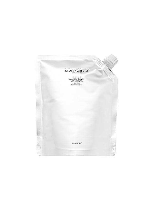 Grown Alchemist :: Hand Cream REFILL Pouch: Vanilla, Orange Peel. Non-Greasy Moisturizer that Soothes and Softens Hands, 500ml