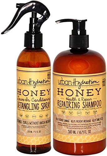 Urban Hydration Honey Health and Repair Shampoo and Detangler Duo Pack | Sulfate, Paraben and Dye Free, Cleanses, Detangles, Hydrates, Tames Frizz, and Repairs For Soft and Shiny Hair, All Hair Types