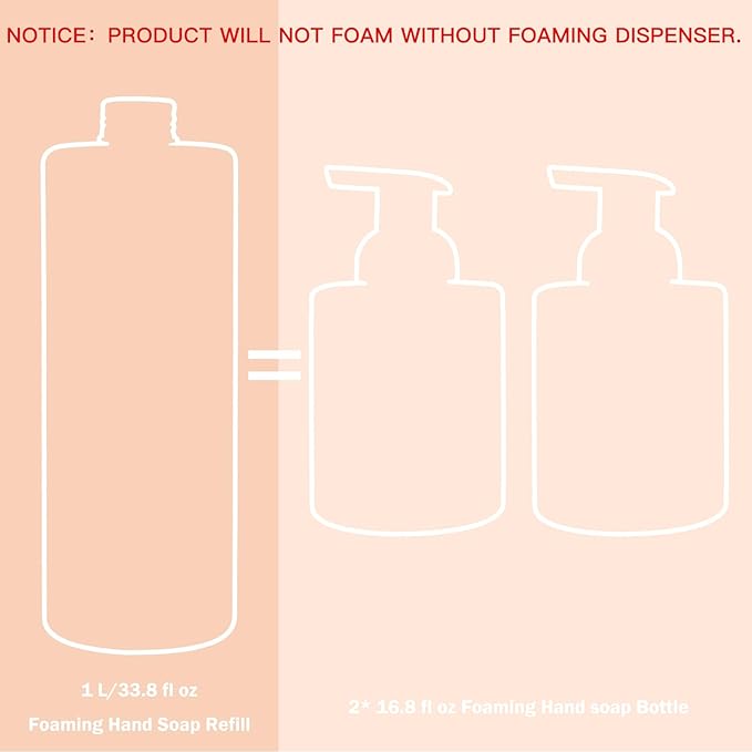 Foaming Hand Soap Refill, Honeysuckle, Gentle & Moisturizing Formula, 1 L/ 33.8 FL OZ